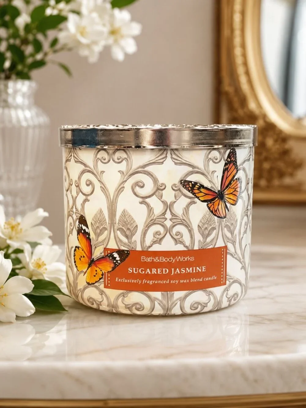 Sugared Jasmine Three Wicks Candle From Bath & body Works